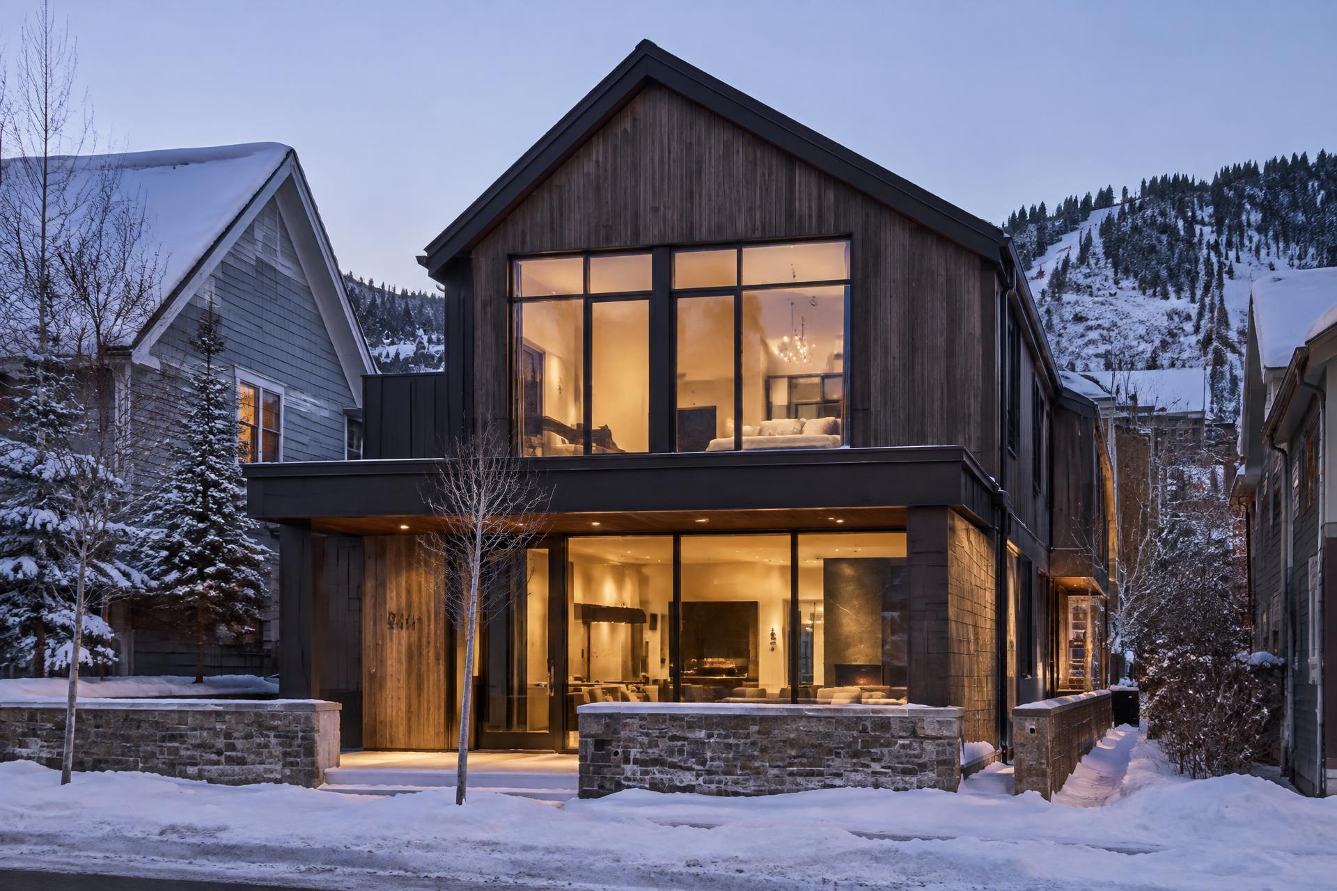 Historic Old Town Park City, Utah streetscape with homes subject to design review before remodeling