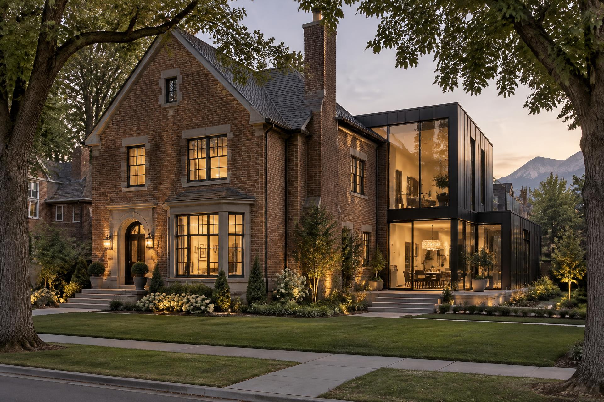 Historic brick home in the Avenues neighborhood of Salt Lake City, Utah with restored original facade and a modernized rear addition